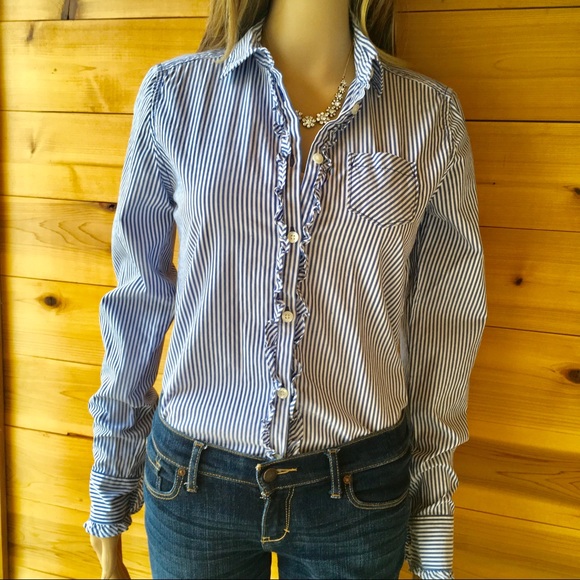 American Eagle Outfitters Tops - NWOT  SHIRTTAIL HEM PINSTRIPE BLOUSE
